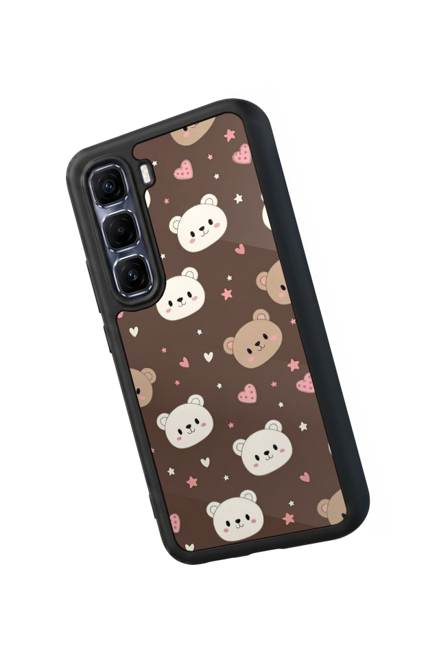 Infinix Hot 60 Pro Plus Uyumlu Ayı Tasarımlı Glossy Premium Kılıf