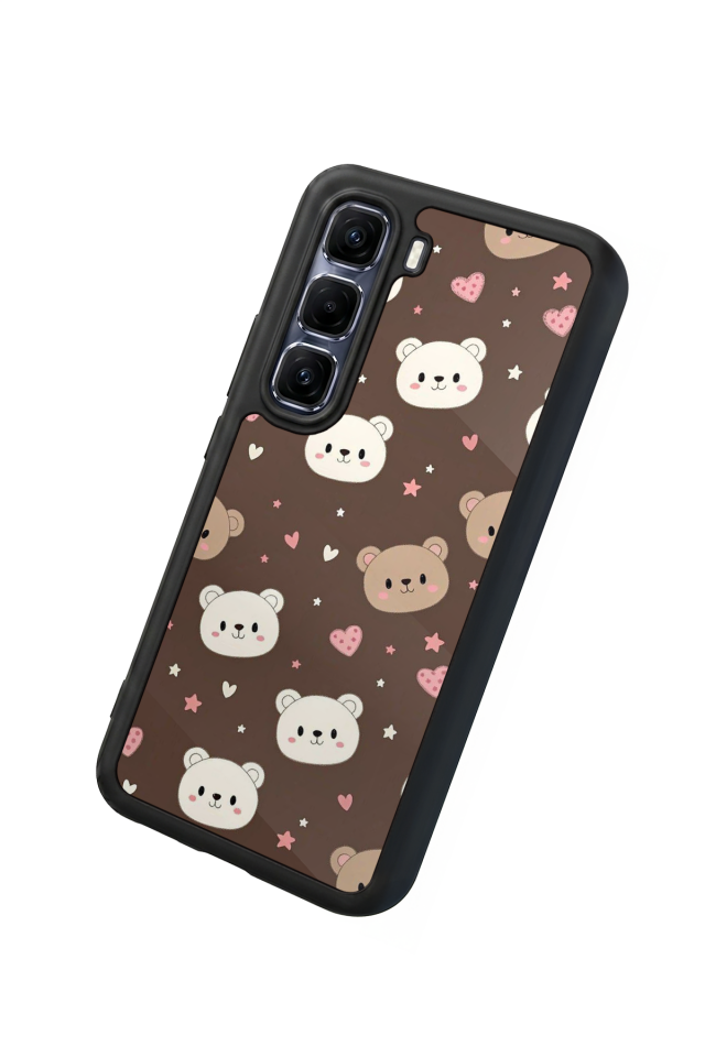 Infinix Hot 60 Pro Plus Uyumlu Ayı Tasarımlı Glossy Premium Kılıf