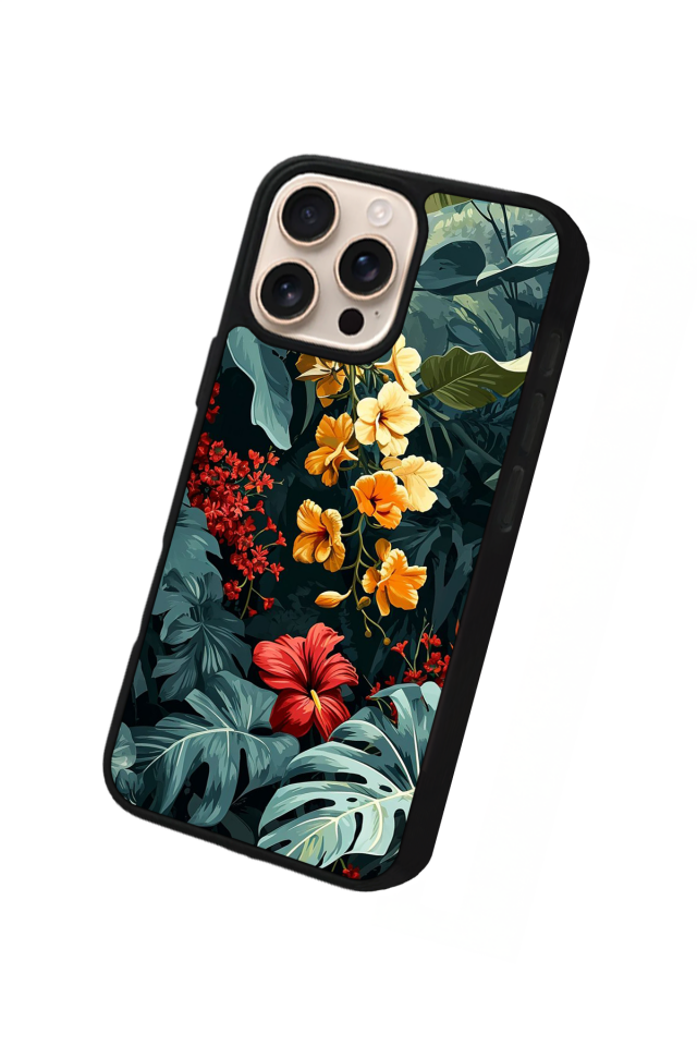 iPhone 16 Pro Max Uyumlu Botanik Tasarımlı Glossy Premium Kılıf