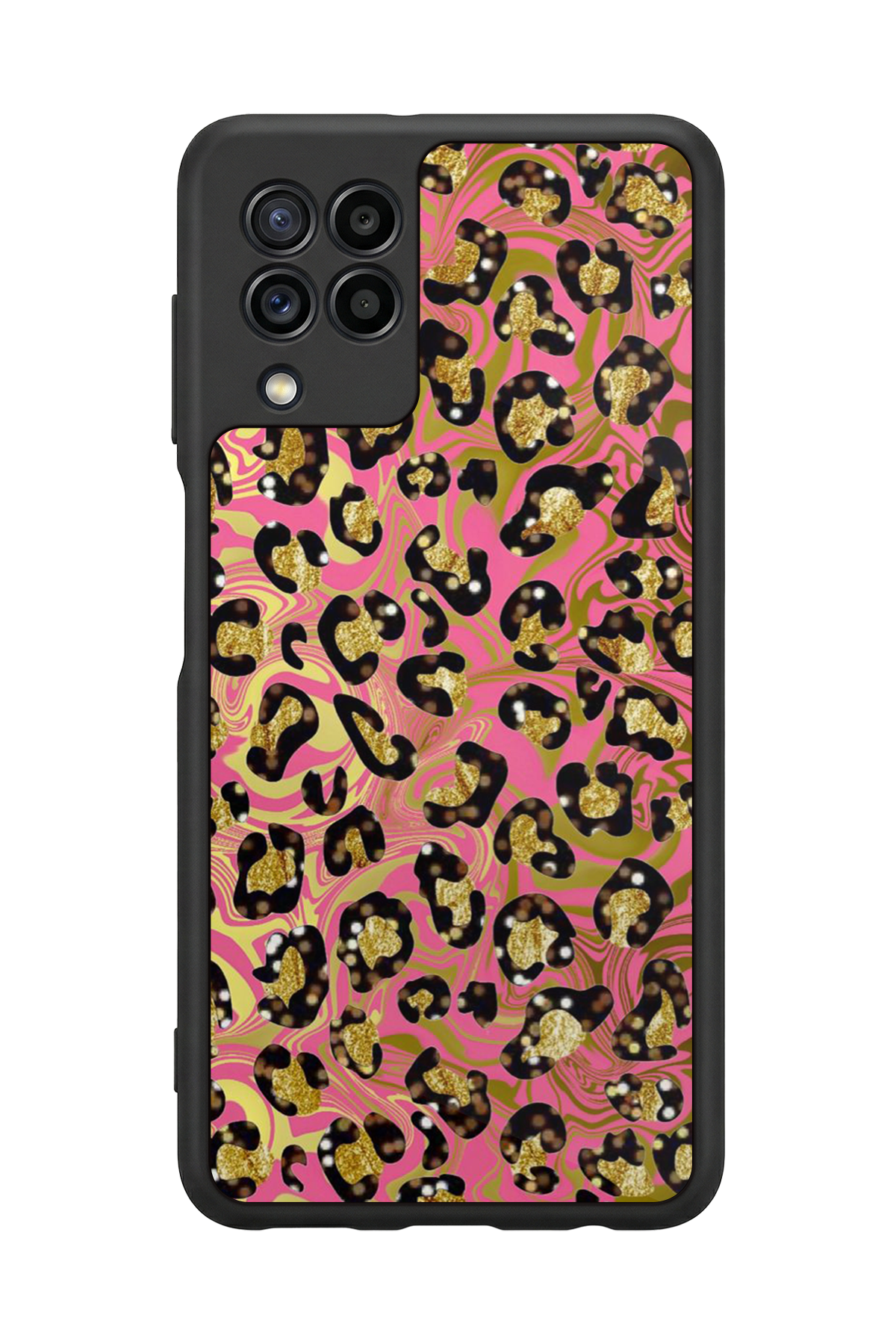 Samsung Galaxy M32 Uyumlu Hologram Leopar Tasarımlı Glossy Premium Kılıf