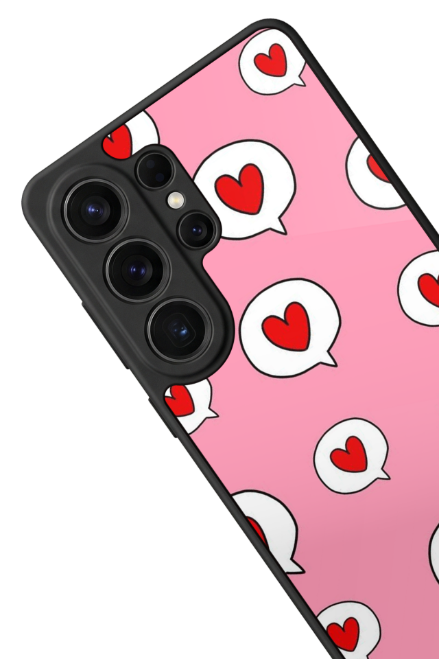 Samsung Galaxy S26 Ultra Uyumlu Kalp Love Tasarımlı Glossy Premium Kılıf
