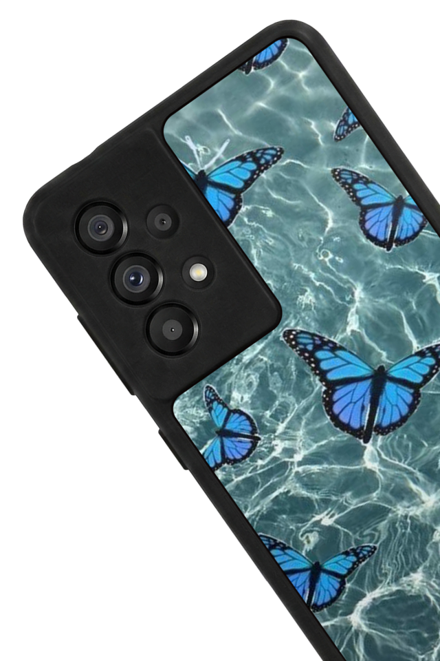 Samsung Galaxy A73 Uyumlu Kelebek Tasarımlı Glossy Premium Kılıf
