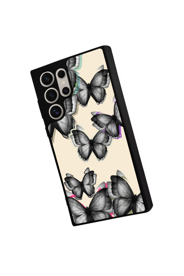 Samsung Galaxy S24 Ultra Uyumlu Kelebek Tasarımlı Glossy Premium Kılıf