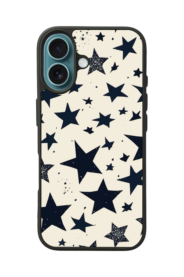 iPhone 16 Uyumlu Retro Yildizlar Tasarımlı Glossy Premium Kılıf