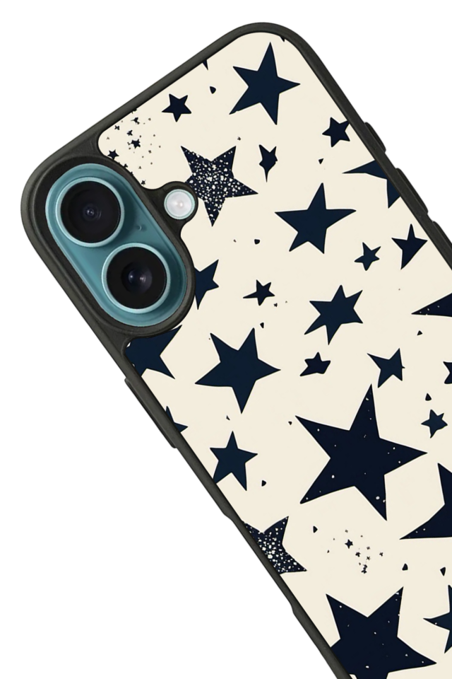 iPhone 16 Uyumlu Retro Yildizlar Tasarımlı Glossy Premium Kılıf