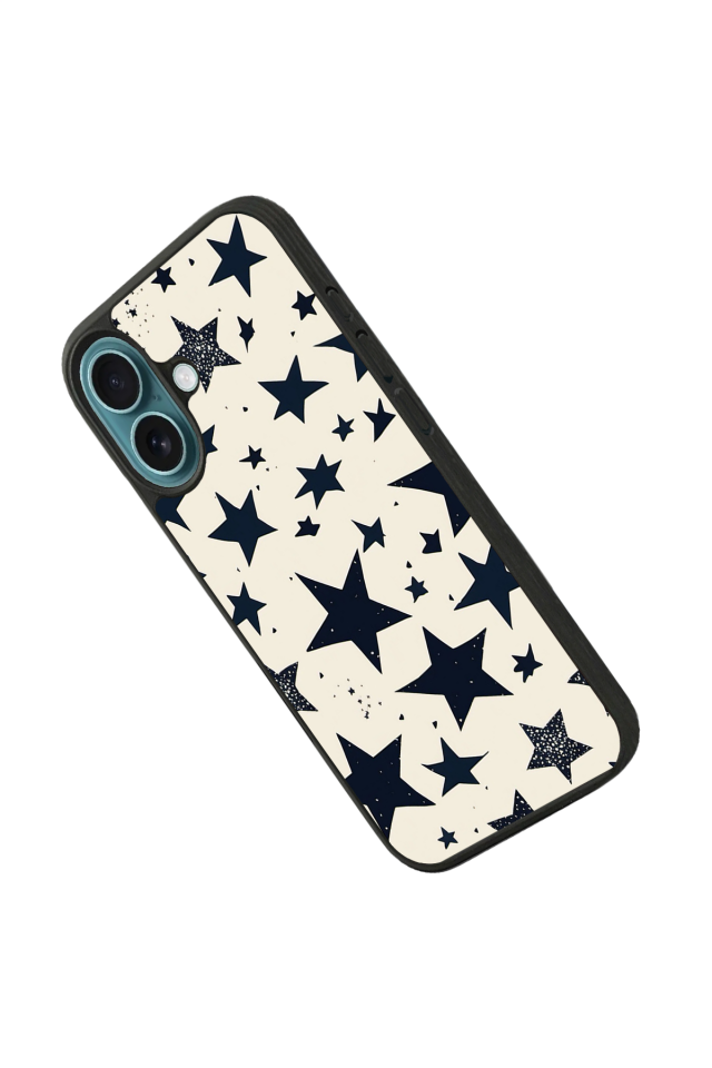 iPhone 16 Uyumlu Retro Yildizlar Tasarımlı Glossy Premium Kılıf