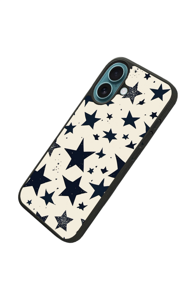 iPhone 16 Uyumlu Retro Yildizlar Tasarımlı Glossy Premium Kılıf