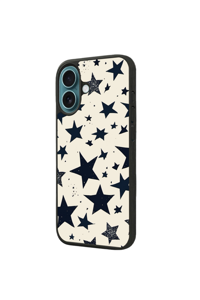 iPhone 16 Uyumlu Retro Yildizlar Tasarımlı Glossy Premium Kılıf