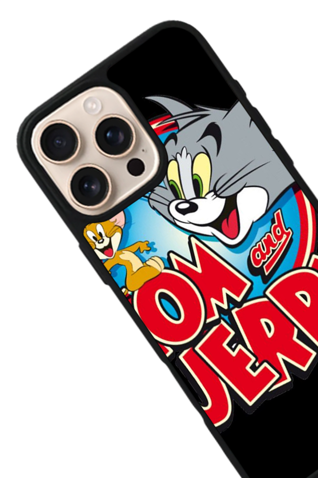 iPhone 14 Pro Uyumlu Tom And Jerry Tasarımlı Glossy Premium Kılıf
