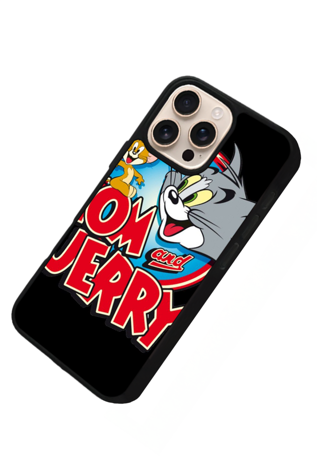 iPhone 14 Pro Uyumlu Tom And Jerry Tasarımlı Glossy Premium Kılıf