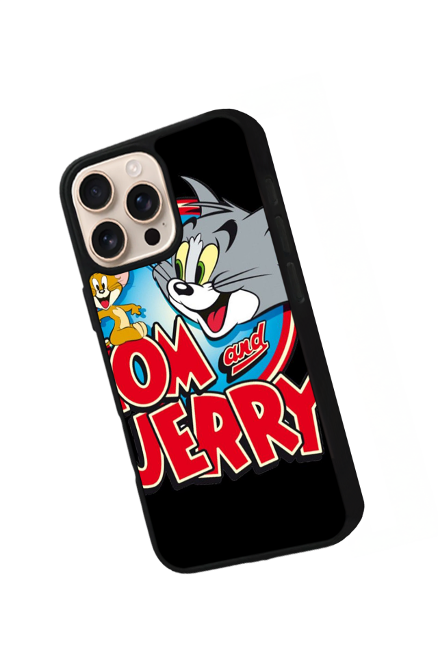 iPhone 14 Pro Uyumlu Tom And Jerry Tasarımlı Glossy Premium Kılıf