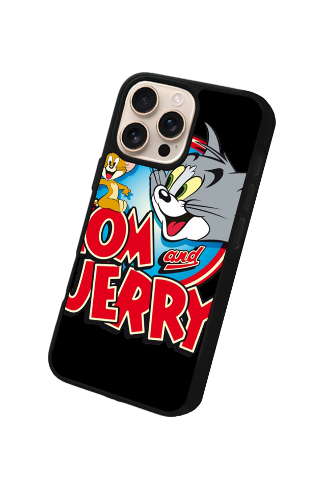 iPhone 14 Pro Uyumlu Tom And Jerry Tasarımlı Glossy Premium Kılıf