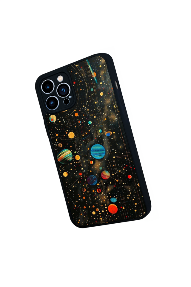 iPhone 12 Pro Max Uyumlu Uzay Tasarımlı Glossy Premium Kılıf