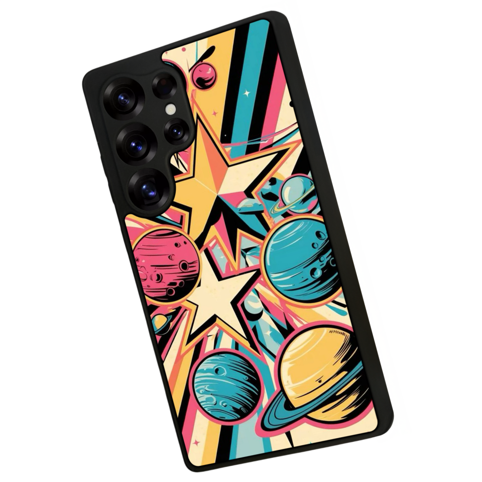 Samsung Galaxy S25 Ultra Uyumlu Uzay Tasarımlı Glossy Premium Kılıf