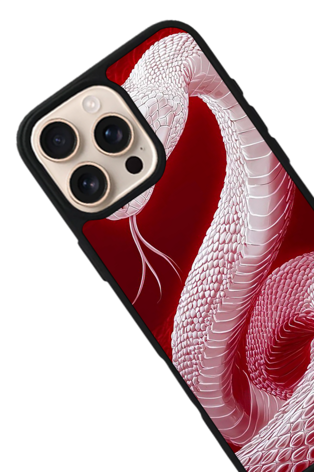 iPhone 16 Pro Uyumlu Yılan Tasarımlı Glossy Premium Kılıf