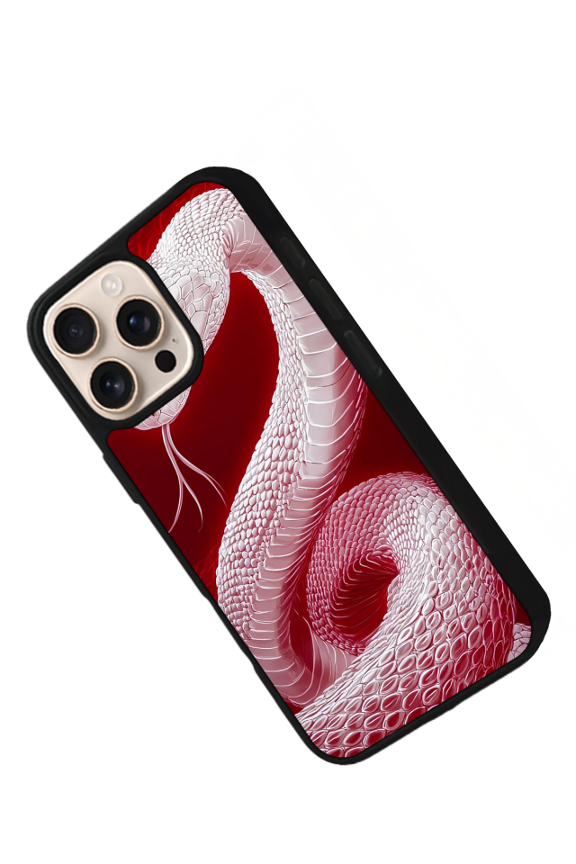 iPhone 16 Pro Uyumlu Yılan Tasarımlı Glossy Premium Kılıf