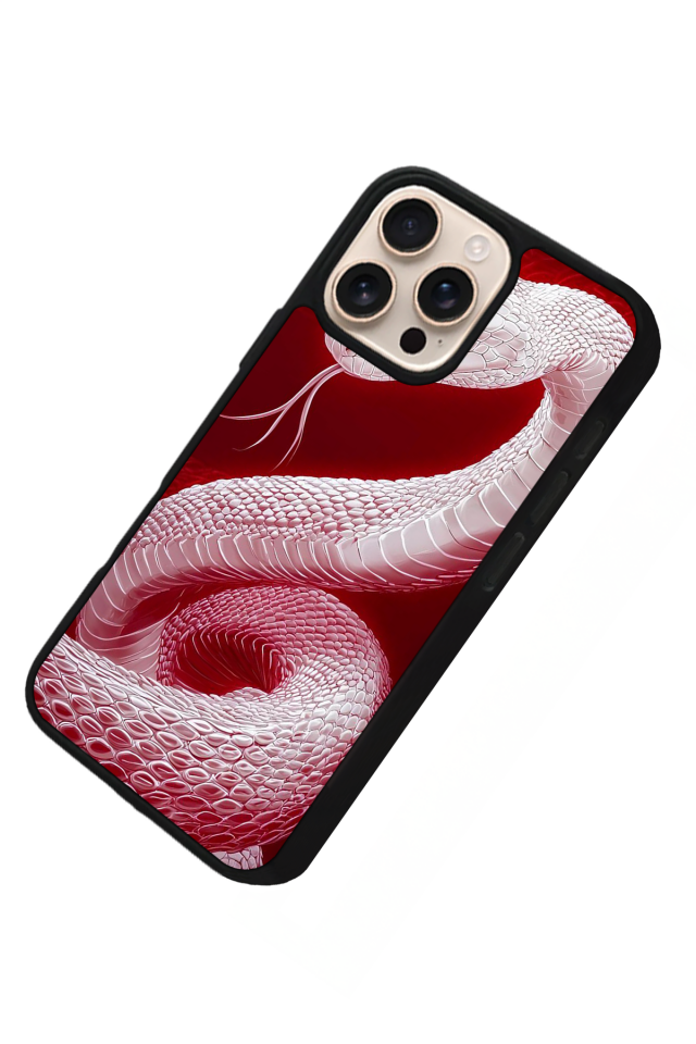 iPhone 16 Pro Uyumlu Yılan Tasarımlı Glossy Premium Kılıf