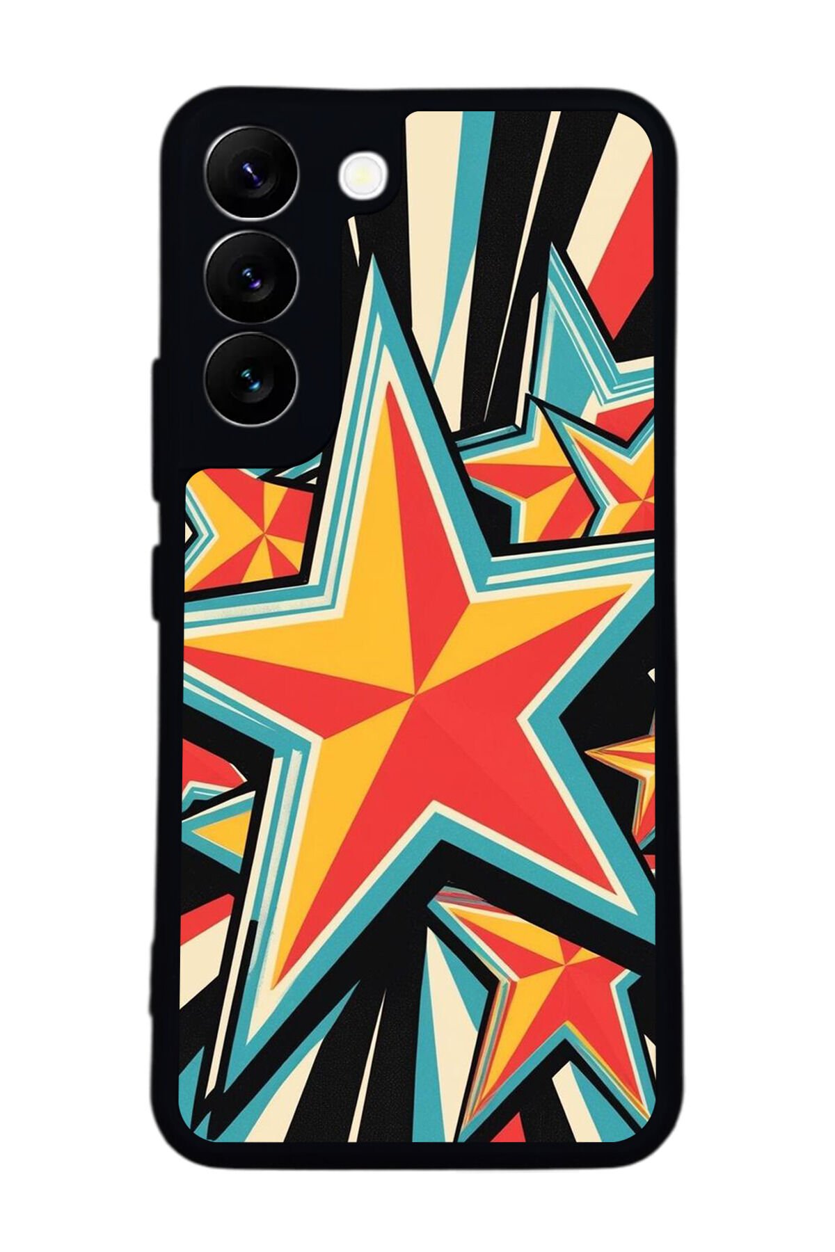 Samsung Galaxy S22 Uyumlu Retro Yildizlar Tasarımlı Glossy Premium Kılıf