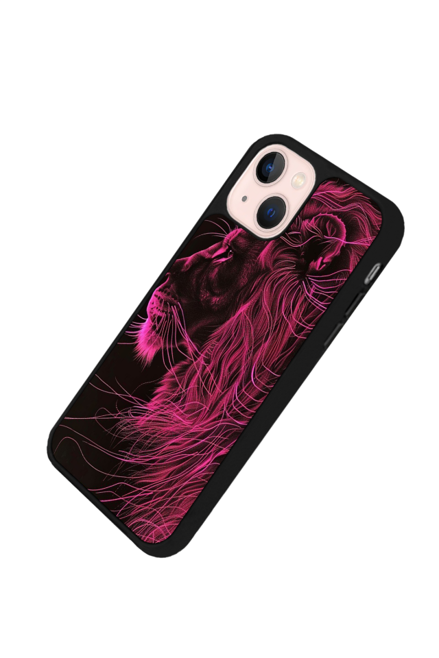 iPhone 13 Mini Uyumlu Aslan Tasarımlı Glossy Premium Kılıf