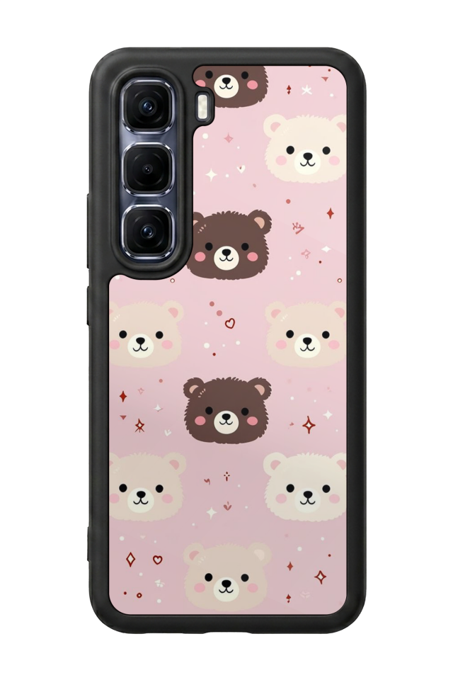 Infinix Hot 60 Pro Plus Uyumlu Ayı Tasarımlı Glossy Premium Kılıf