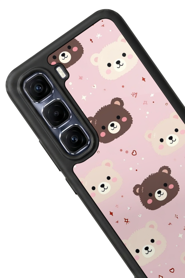 Infinix Hot 60 Pro Plus Uyumlu Ayı Tasarımlı Glossy Premium Kılıf