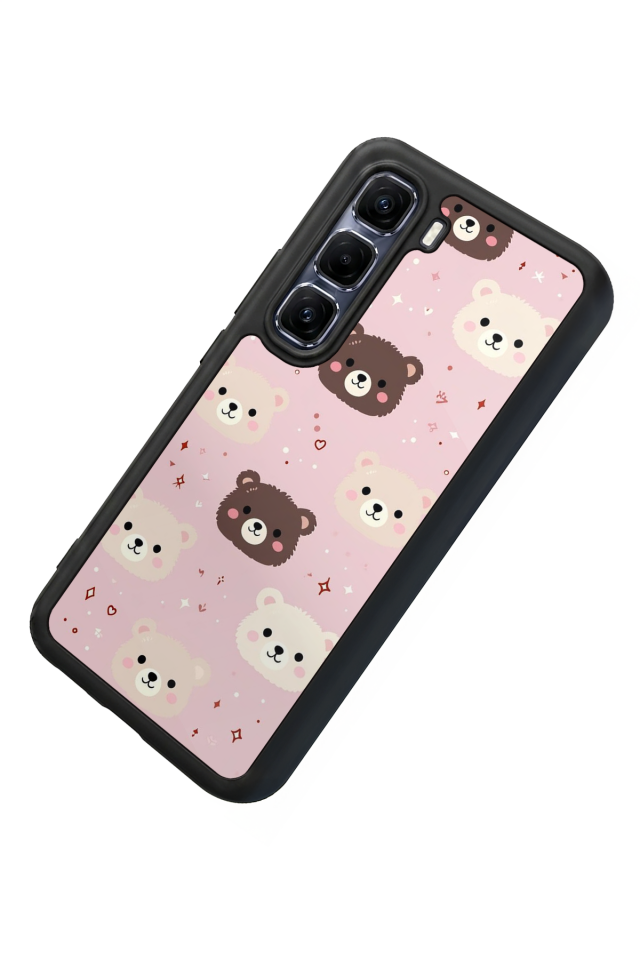 Infinix Hot 60 Pro Plus Uyumlu Ayı Tasarımlı Glossy Premium Kılıf