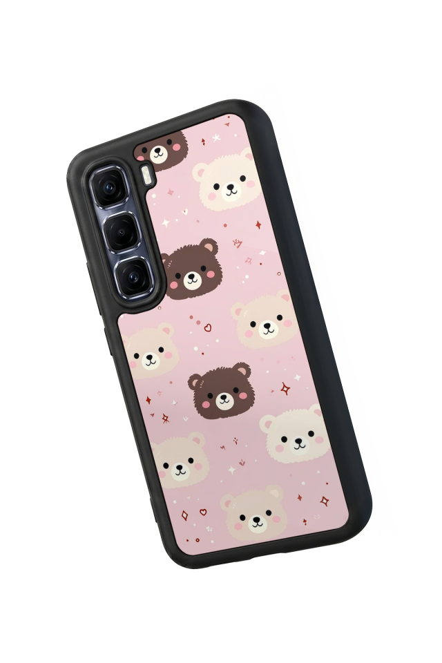 Infinix Hot 60 Pro Plus Uyumlu Ayı Tasarımlı Glossy Premium Kılıf