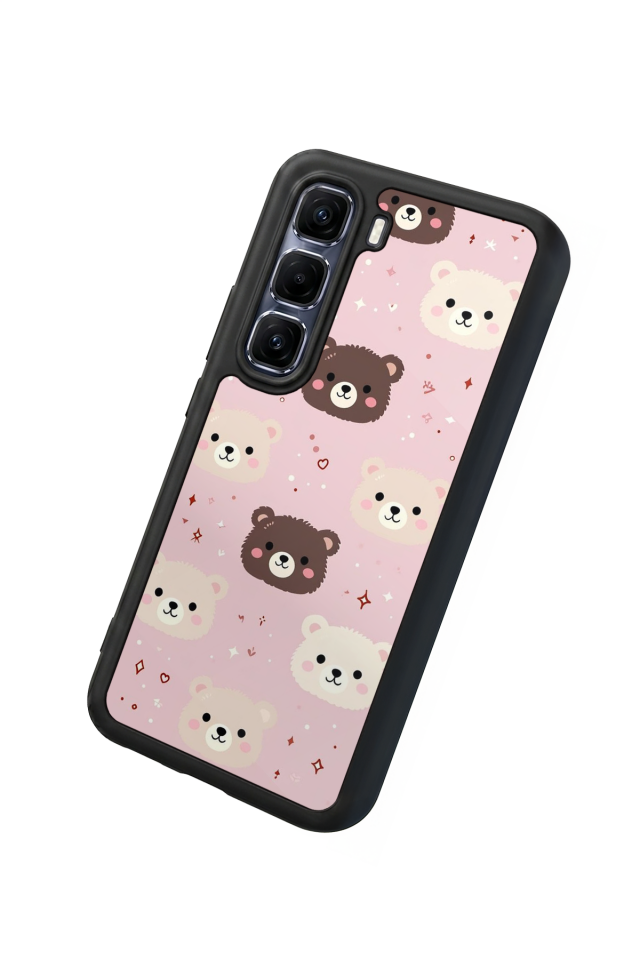 Infinix Hot 60 Pro Plus Uyumlu Ayı Tasarımlı Glossy Premium Kılıf