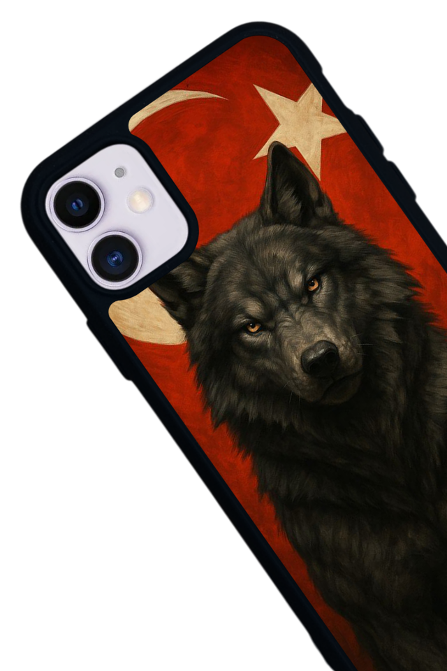 iPhone 11 Uyumlu Bozkurt Tasarımlı Glossy Premium Kılıf