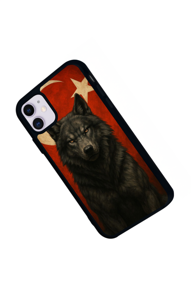 iPhone 11 Uyumlu Bozkurt Tasarımlı Glossy Premium Kılıf