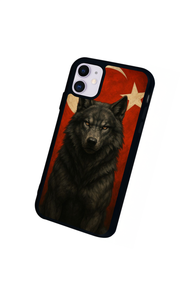 iPhone 11 Uyumlu Bozkurt Tasarımlı Glossy Premium Kılıf