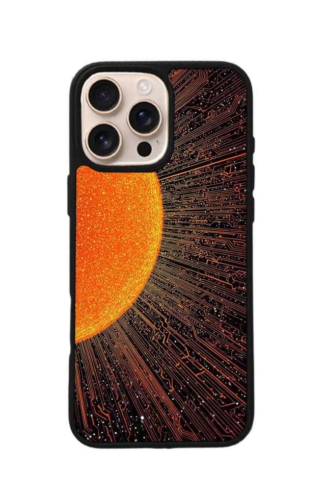 iPhone 15 Pro Max Uyumlu Gunes Tasarımlı Glossy Premium Kılıf