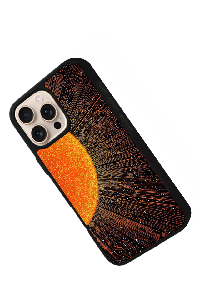 iPhone 15 Pro Max Uyumlu Gunes Tasarımlı Glossy Premium Kılıf