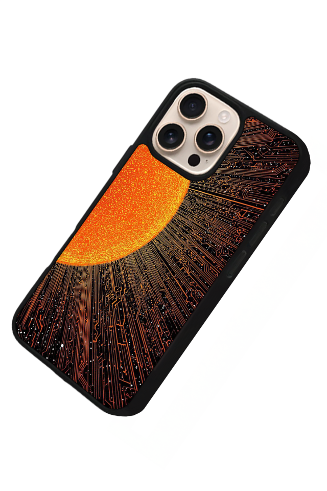 iPhone 15 Pro Max Uyumlu Gunes Tasarımlı Glossy Premium Kılıf