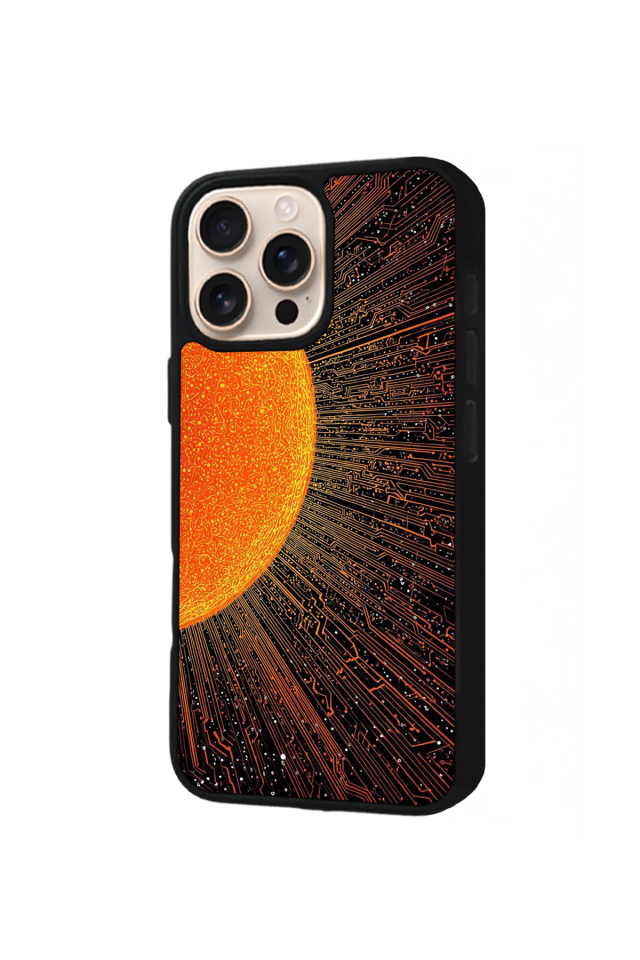 iPhone 15 Pro Max Uyumlu Gunes Tasarımlı Glossy Premium Kılıf