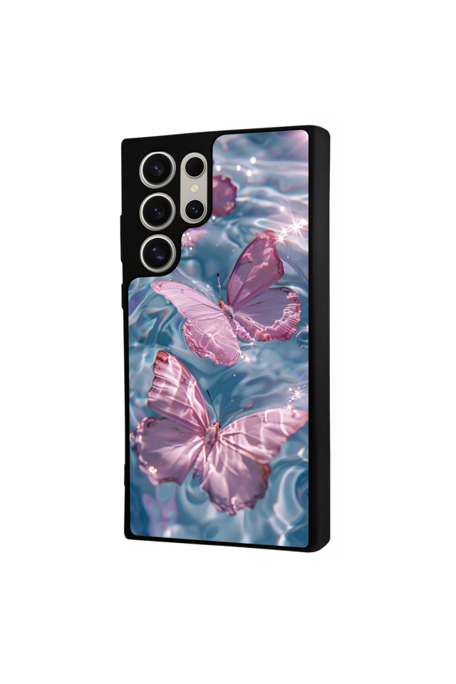 Samsung Galaxy S22 Ultra Uyumlu Kelebek Tasarımlı Glossy Premium Kılıf