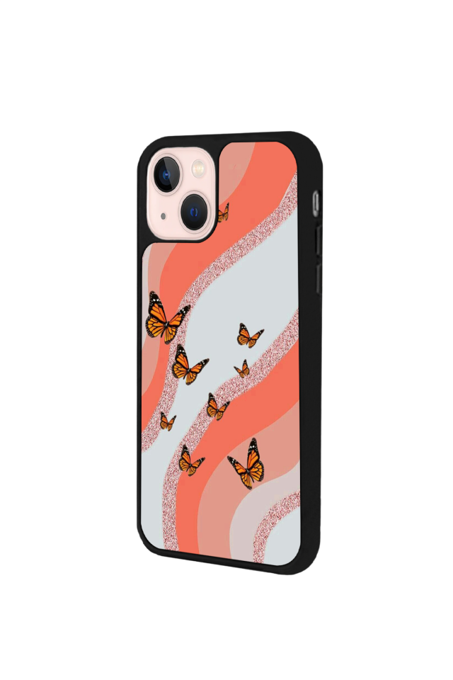 iPhone 14 Plus Uyumlu Kelebek Tasarımlı Glossy Premium Kılıf