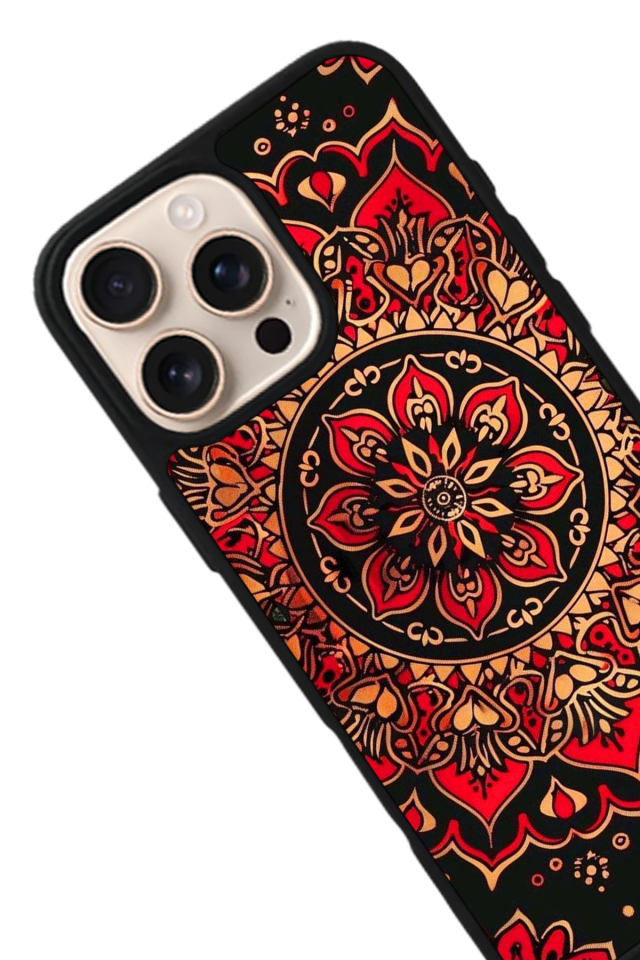 iPhone 15 Pro Max Uyumlu Mandala Tasarımlı Glossy Premium Kılıf