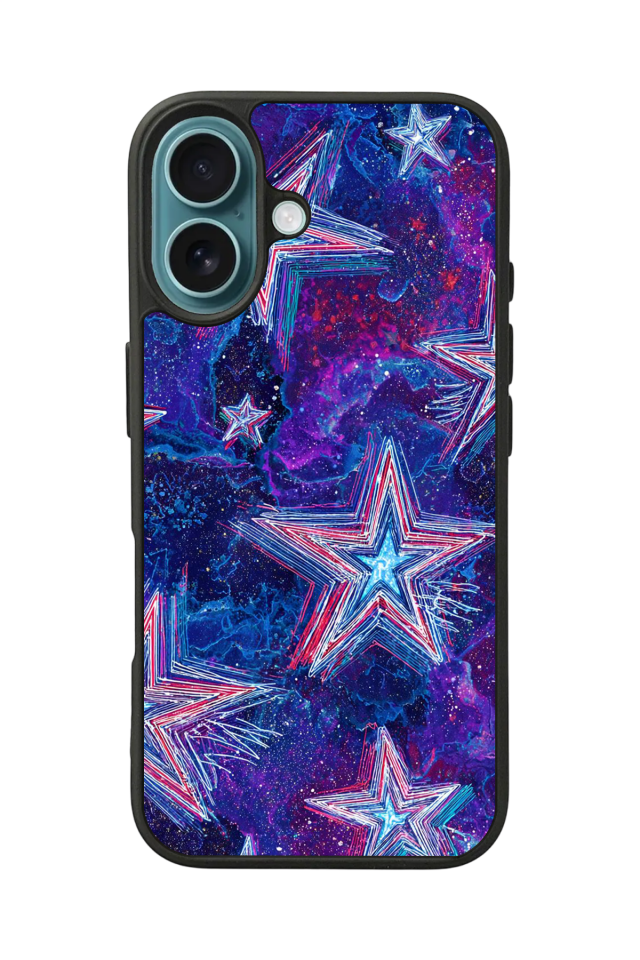 iPhone 16 Uyumlu Retro Yildizlar Tasarımlı Glossy Premium Kılıf