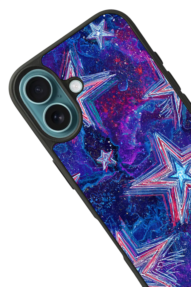 iPhone 16 Uyumlu Retro Yildizlar Tasarımlı Glossy Premium Kılıf