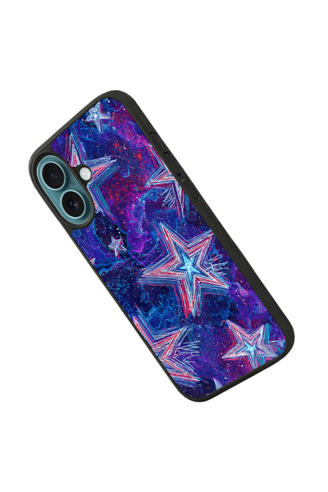 iPhone 16 Uyumlu Retro Yildizlar Tasarımlı Glossy Premium Kılıf
