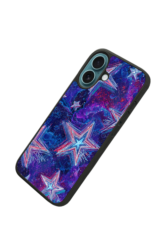 iPhone 16 Uyumlu Retro Yildizlar Tasarımlı Glossy Premium Kılıf