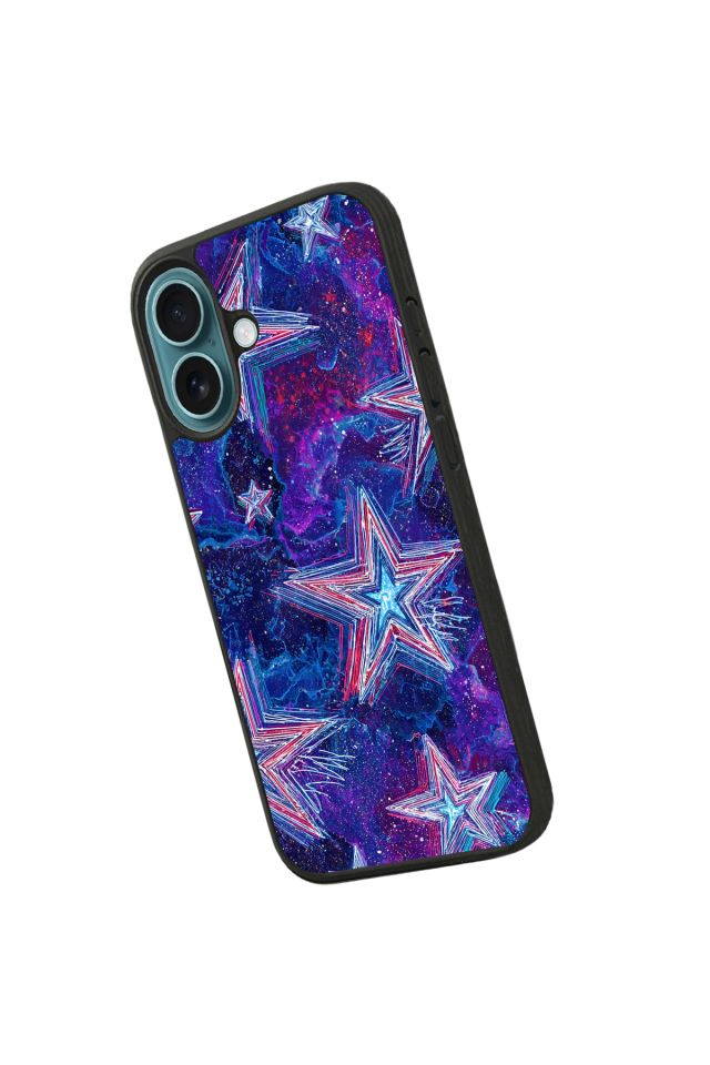iPhone 16 Uyumlu Retro Yildizlar Tasarımlı Glossy Premium Kılıf
