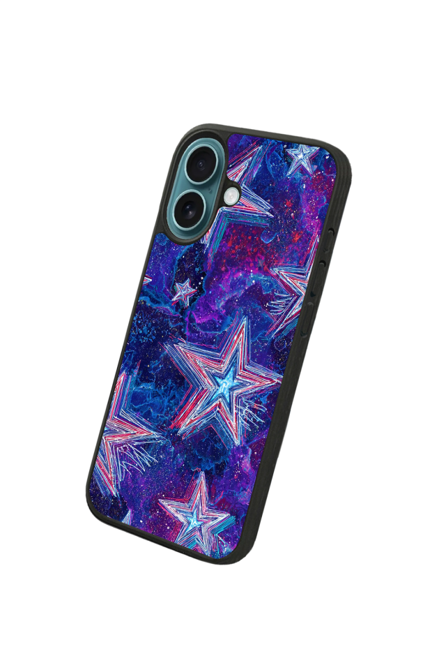 iPhone 16 Uyumlu Retro Yildizlar Tasarımlı Glossy Premium Kılıf