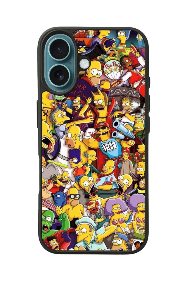 iPhone 16 Plus Uyumlu The Simpsons Tasarımlı Glossy Premium Kılıf