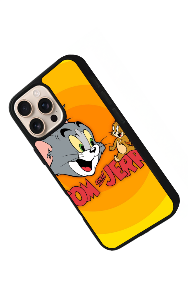 iPhone 14 Pro Uyumlu Tom And Jerry Tasarımlı Glossy Premium Kılıf