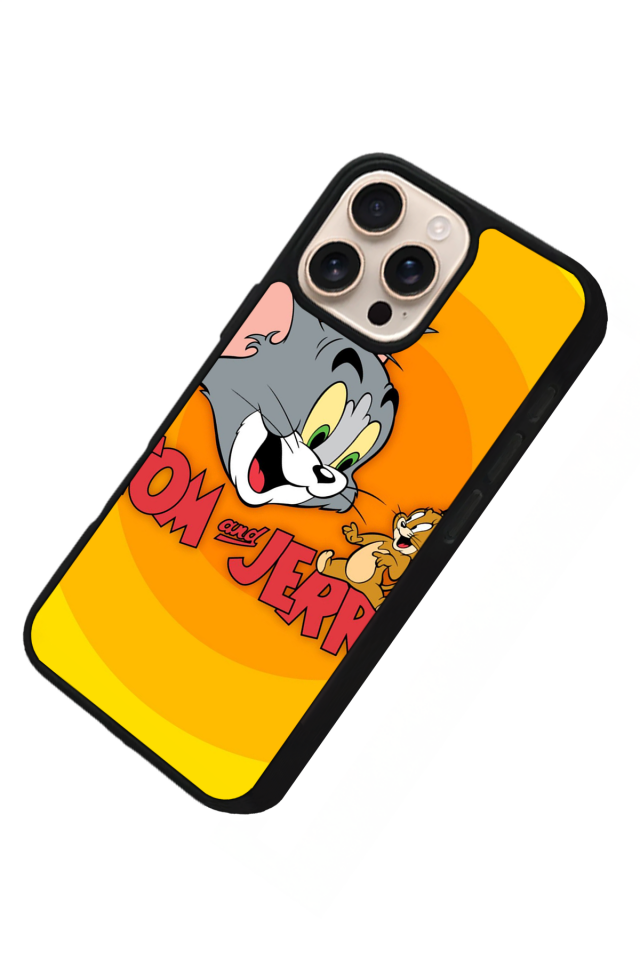 iPhone 14 Pro Uyumlu Tom And Jerry Tasarımlı Glossy Premium Kılıf