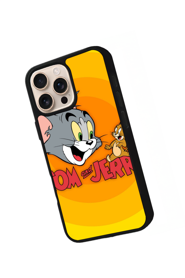 iPhone 14 Pro Uyumlu Tom And Jerry Tasarımlı Glossy Premium Kılıf