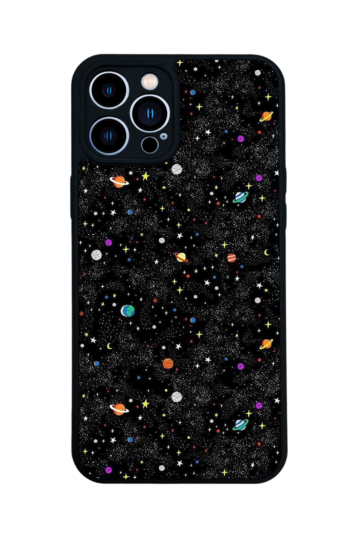 iPhone 12 Pro Max Uyumlu Uzay Tasarımlı Glossy Premium Kılıf