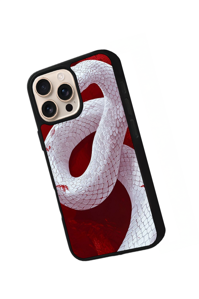 iPhone 16 Pro Uyumlu Yılan Tasarımlı Glossy Premium Kılıf